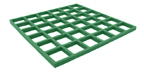 One Half Inch Deep by Two Inch Green Square Mesh Molded FRP Grating